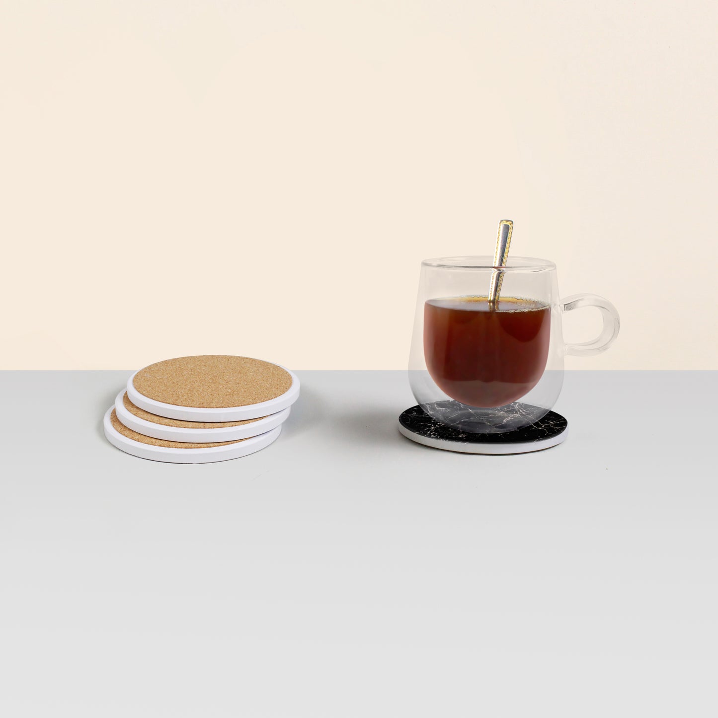 Black Marble Matte Coasters