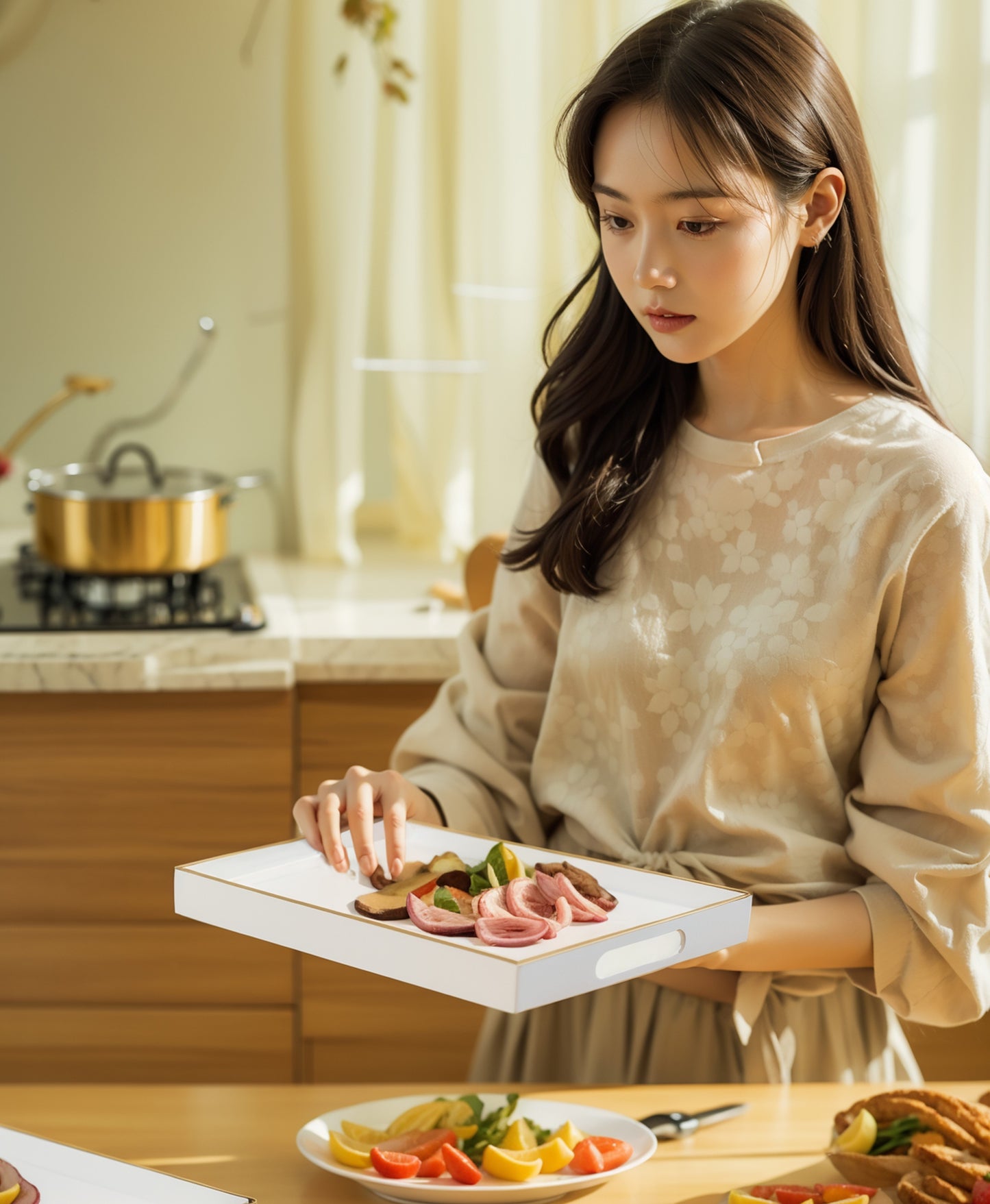 White Marble Serving Tray