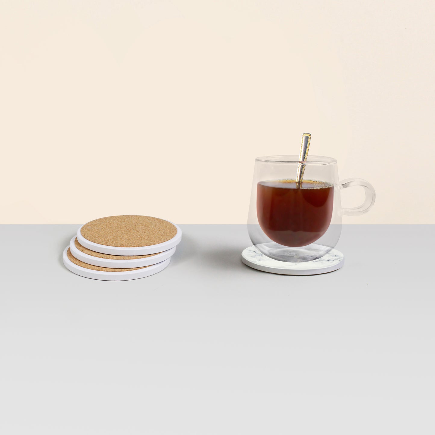 White Marble Matte Coasters