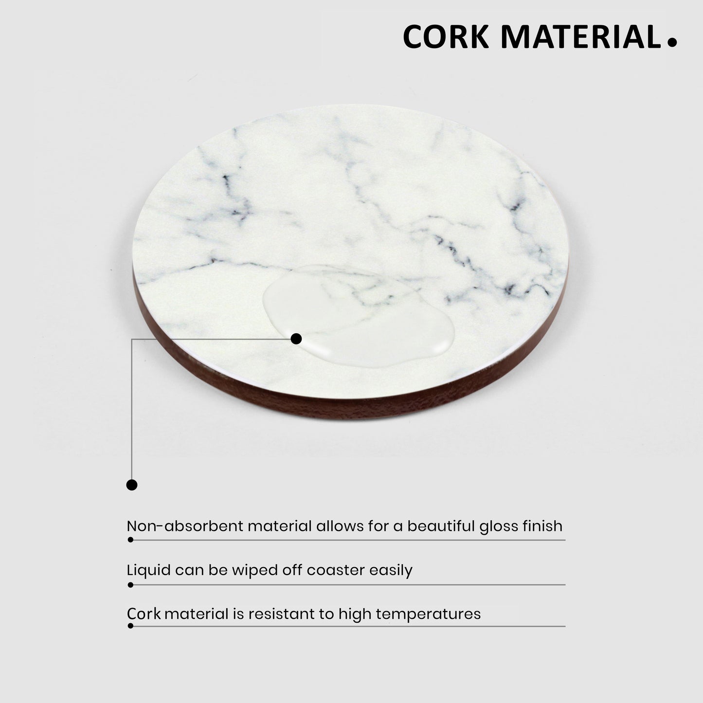 White Marble Gloss Coasters