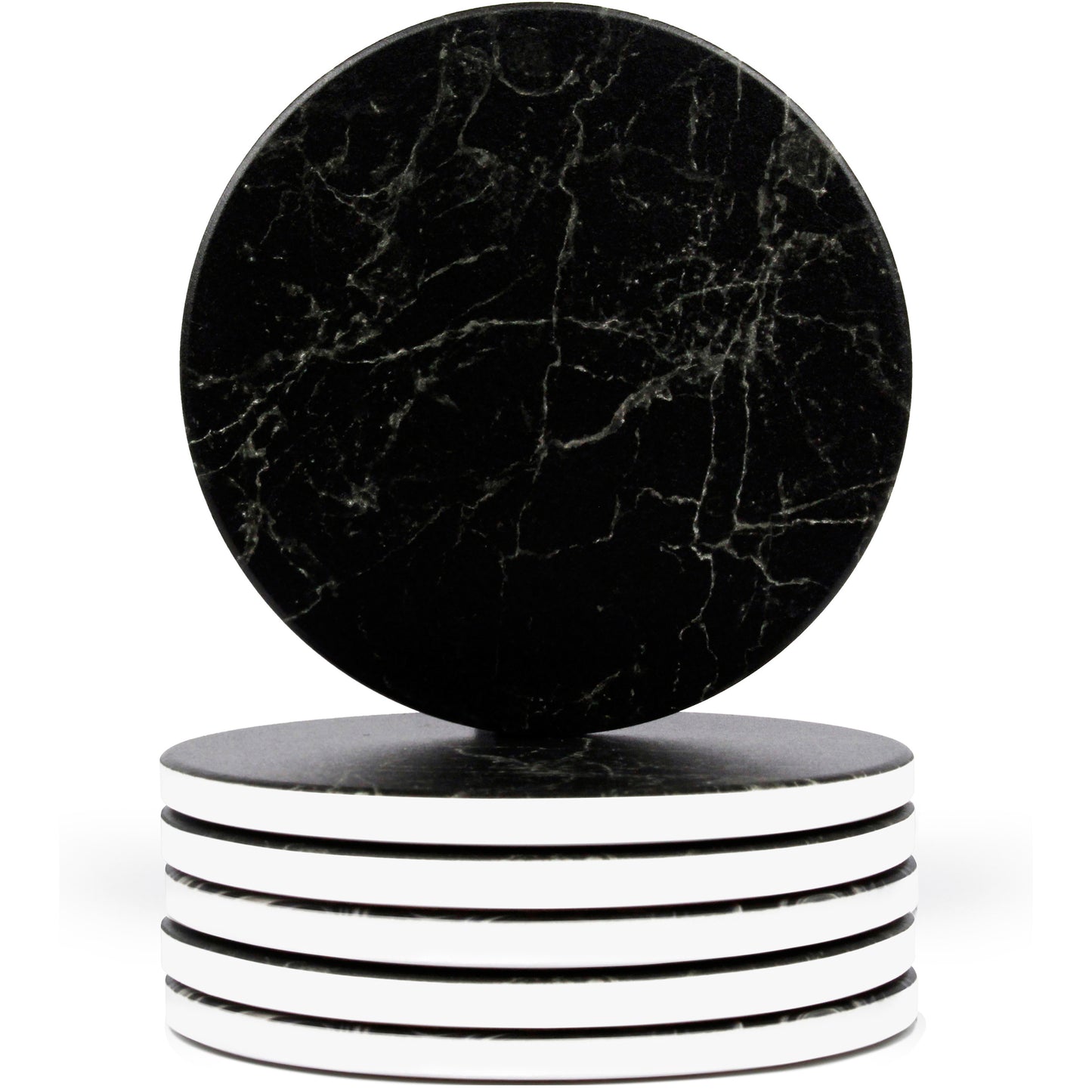 Black Marble Matte Coasters