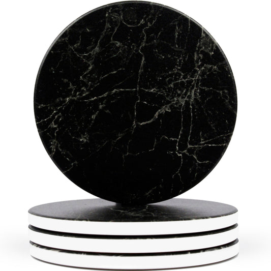 Black Marble Matte Coasters