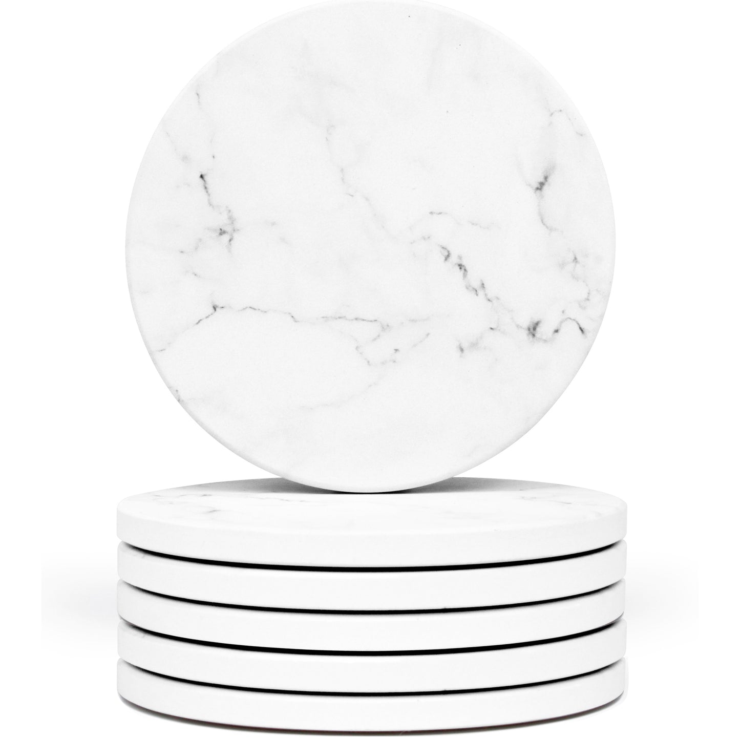 White Marble Matte Coasters