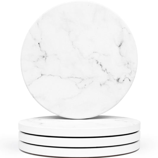 White Marble Matte Coasters